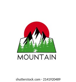 Minimalist Hills Logo Design, Mountain Top
, outdoor, company logo, t-shirt