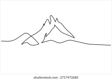 Colinas minimalistas y cordillera Una línea de arte