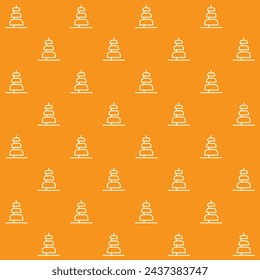 Minimalist Hindu Temple Vector Seamless Pattern
