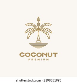 minimalist hipster coconut tree logo design