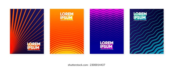 Minimalist hipster colored frame design. Geometric halftone line gradient. Frame for text and design. Modern art graphic. Design of gift cards, flyers and brochures. Vector Illustration.
