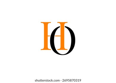 Minimalistisches HO-Logo-Design - Monogramm, kreatives Branding mit überlappenden Buchstabenelementen