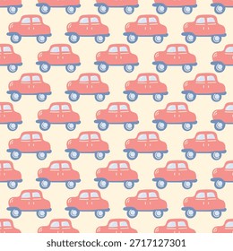 Um padrão de férias minimalista repete motivos clássicos do automóvel. 