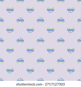 A minimalist holiday pattern repeats classic automobile motifs. 