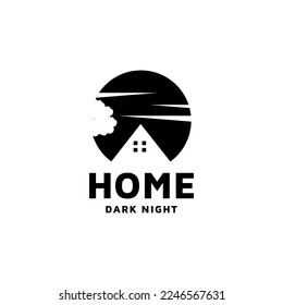 minimalist home building logo design fresh clean