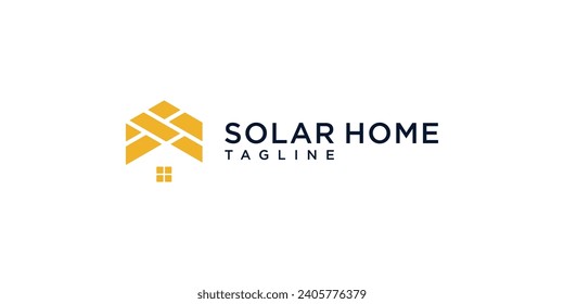 Minimalist home building solar panel logo design inspiration