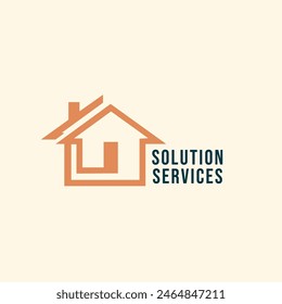 Minimalist Home Construction Remodeling Vector Logo.