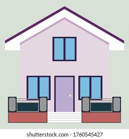 Minimalist home design, simple house flat illustration, A harmonious family gathering place, Home vector design suitable for website pages, applications, templates, etc.