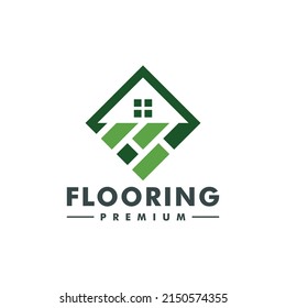 minimalist home flooring logo icon vector template