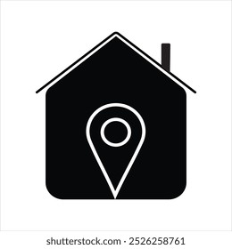 Minimalist home icon design featuring clean lines and a modern, geometric structure. Perfect for real estate, architecture, or home-related projects. Scalable vector graphic for versatile use.