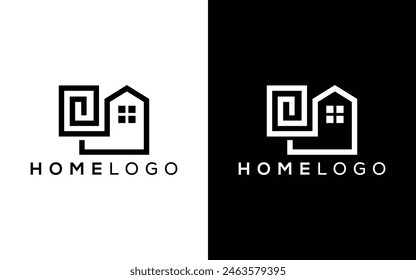 Logo de Vector de ícono de hogar minimalista. Logo de Vector inmobiliario de Modern Home