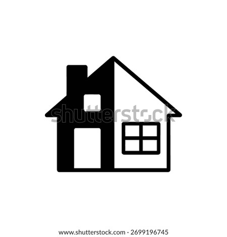 Minimalist Home Icon Vector: Real Estate, Property, and House Symbol.