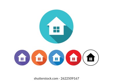 Minimalista Home Icons Set, ícones de casa plana, conjunto de ícones de página inicial da Web, conjunto de ícones de imóveis