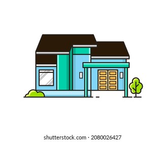 Minimalist home illustration in flat design