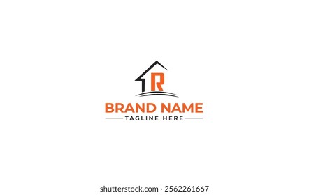 Minimalist Home Logo - R Letter Home Logo - Real Estate Logo - Construction Logo with R Letter -