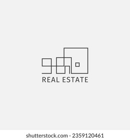Logo de casa minimalista de líneas simples.