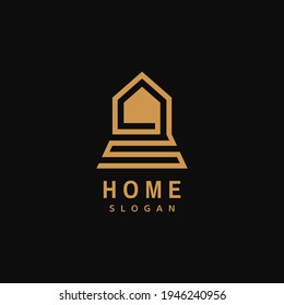Logotipo de casa minimalista. Diseño de vectores.