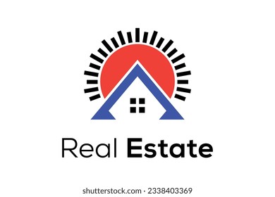Minimalist home real estate logo design template 
