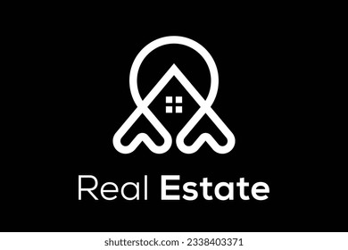 Minimalist home real estate logo design template 