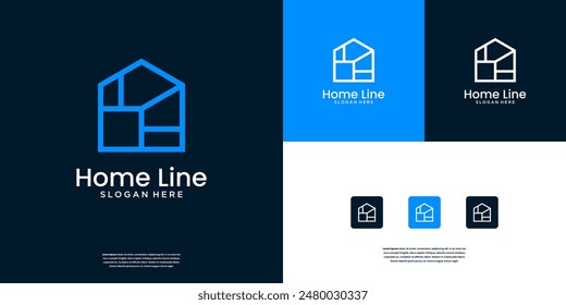 Minimalist home real estate logo. Symbol for property, real estate, construction, interior, furniture and etc.