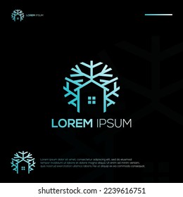 Minimalistisches Haus mit Baumlogo-Design