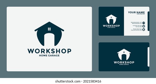 minimalist home workshop logo design
