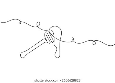 Minimalist honey drip continuous line art vector illustration