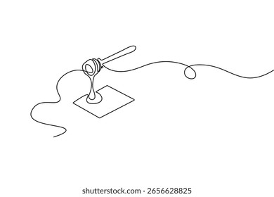 Ilustração de vetor de arte de linha contínua gotejamento de mel minimalista