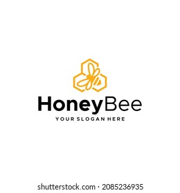 minimalist HoneyBee beehive animals Logo design