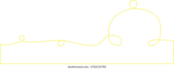 Minimalistischer horizontaler Rand mit einfachem Umriss von Moschee-Kuppeln und Minarett-Form.