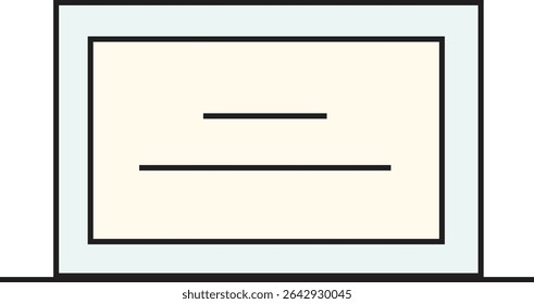 Minimalist Horizontal Name Tag Vector Template with Simple Line Design, Ideal for Badges, Labels, and Event Identification
