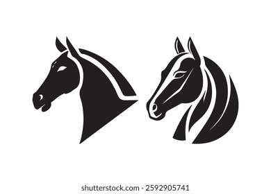 Minimalist Horse Head Illustration for Branding and Design