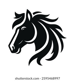 Minimalist Horse Head Vector Art