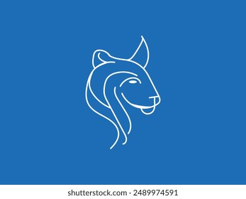 Minimalist horse line art logo design.