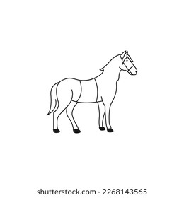 logotipo vectorial de línea de caballo minimalista