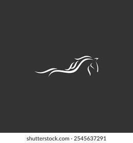 minimalist horse running  vector template