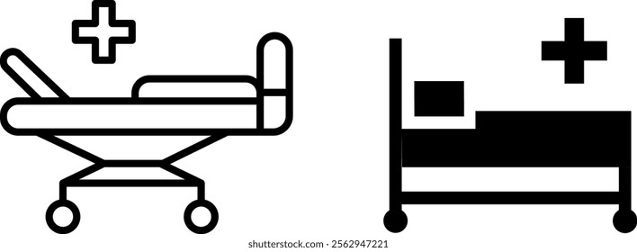 "Minimalist Hospital Bed Icon Vector Design"