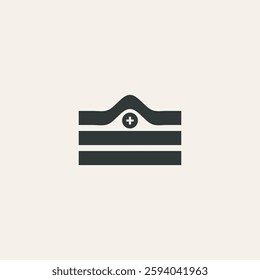 Minimalist Hospital Building Architecture Logo Icon in Geometric Design 