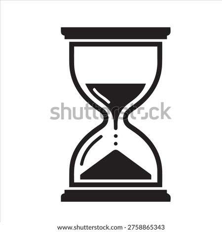 Minimalist Hourglass Icon Sand Timer Symbol for Time Countdown