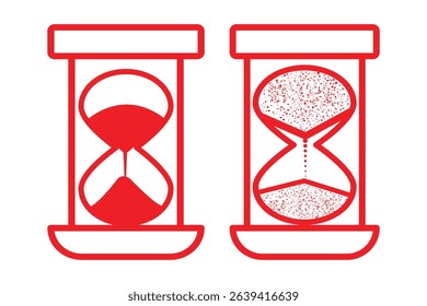 Minimalist hourglass icon symbolizing time management. Hourglass sand clock isolated vector illustration.