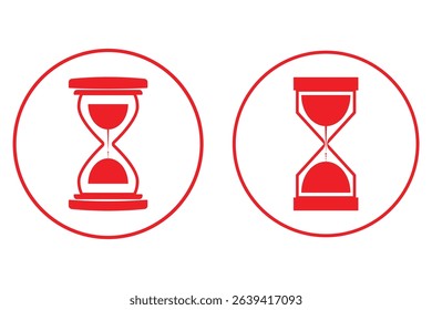 Minimalist hourglass icon symbolizing time management. Hourglass sand clock isolated vector illustration.