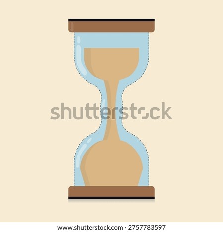Minimalist Hourglass Sand Timer Flat Vector Illustration. Fully editable vector.