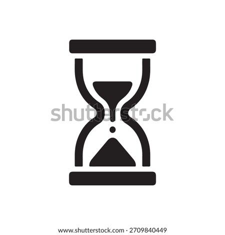 Minimalist hourglass sand timer time measure solid icon.
