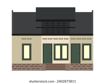 minimalist house cartoon illustration vector design