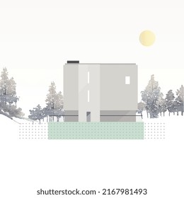 Minimalist House Concept Vector Illustration