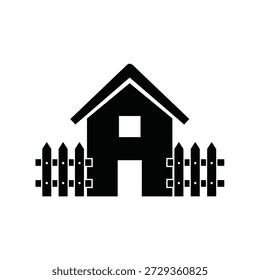 Minimalist house flat design vector illustration black and white scalable art