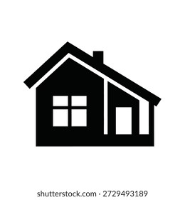 Minimalist house flat design vector illustration black and white scalable art