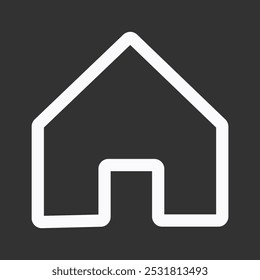 Minimalist house icon with a clean, modern design. Ideal for real estate websites, apps, property listings, and architectural projects. Scalable vector for crisp details in digital and print use.