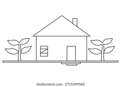 Icono de casa minimalista dibujo de línea continua para el tema de arquitectura