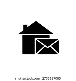 Minimalist house icon flat design vector illustration isolated on white background
